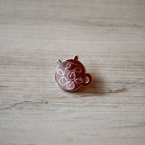 Peach Clay Teapot Enamel Pin